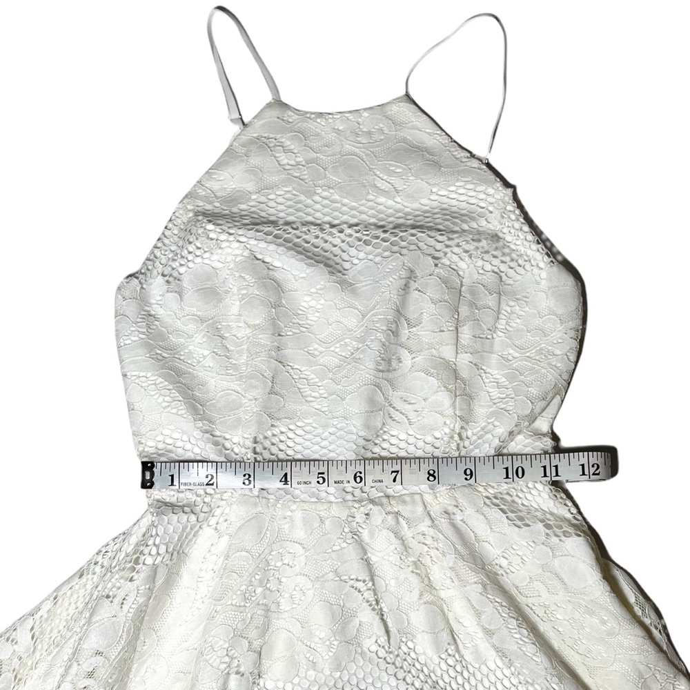 NWOT Gianni Bini Off White Lace Mini A-line Halter Neck Open Back Sundress XS - Picture 6 of 8